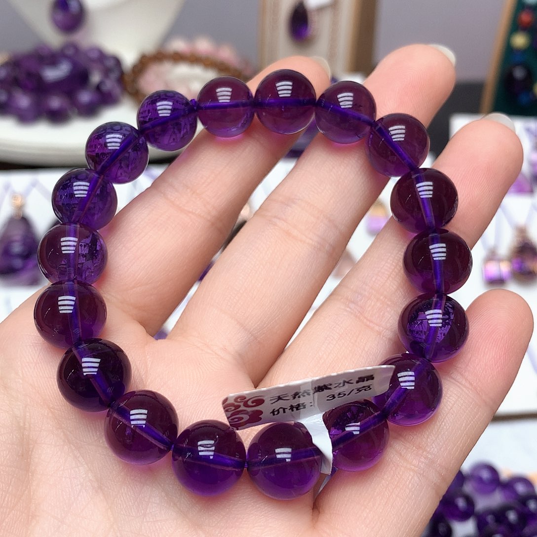紫晶珠宝半成品未镶嵌汤**子乌拉圭手串11m m