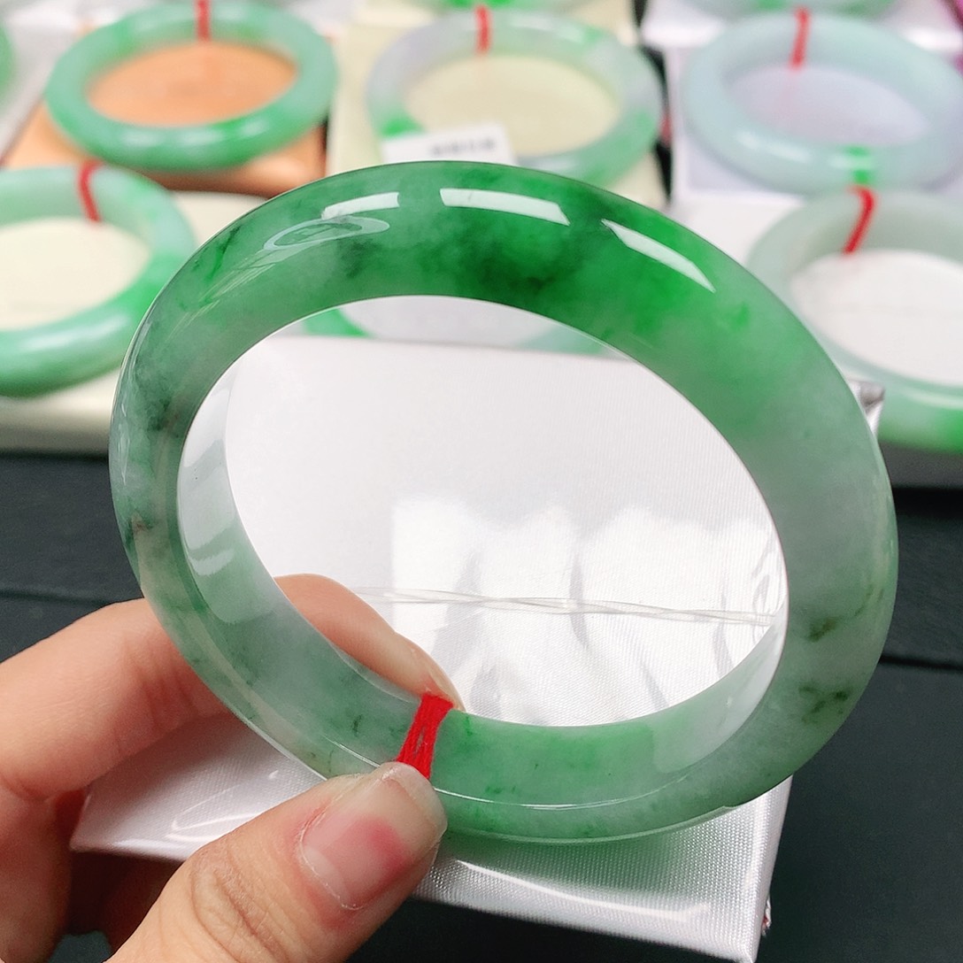 翡翠手镯未镶嵌天然翡翠手镯56