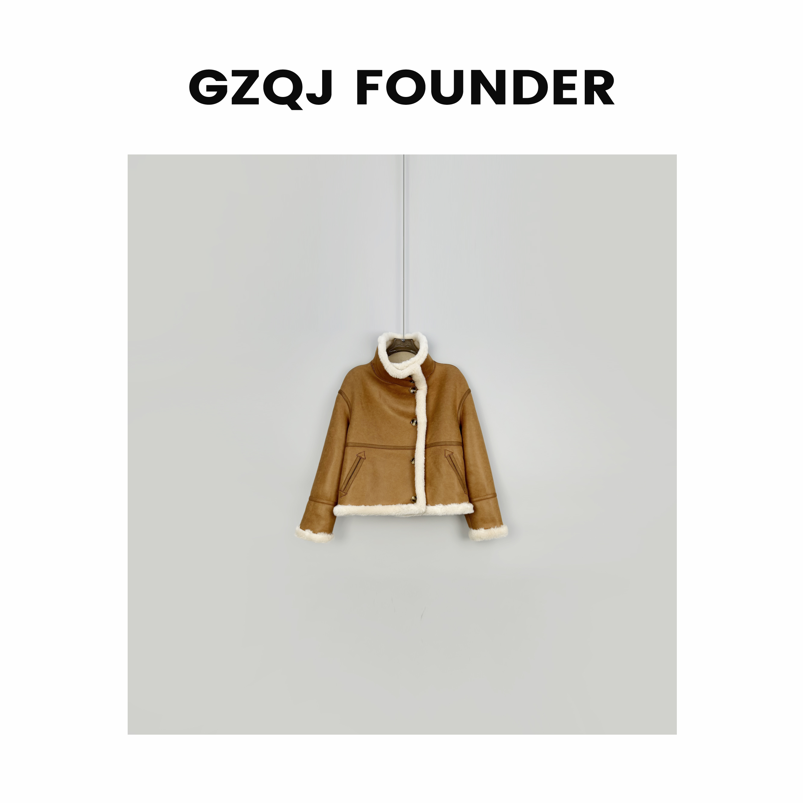 GZQJ  【自在与质感】小众设计百搭气质半高领轻奢外套33772（瑕）