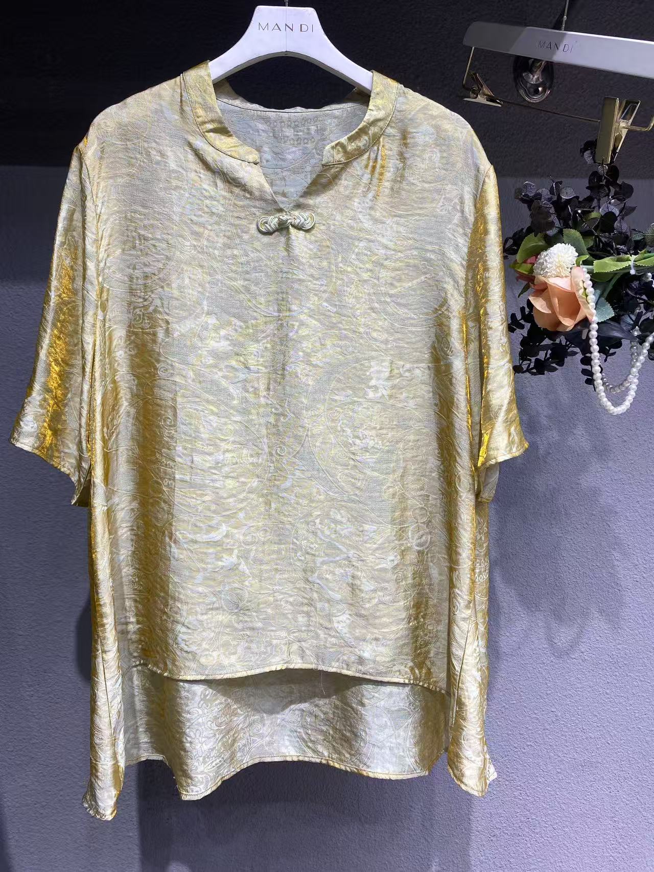 275-【黄金时代】新中式立领显瘦女装夏装民族风上衣