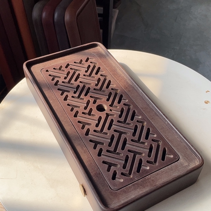 电木茶盘盛水盘紫檀料电木茶盘盛水盘