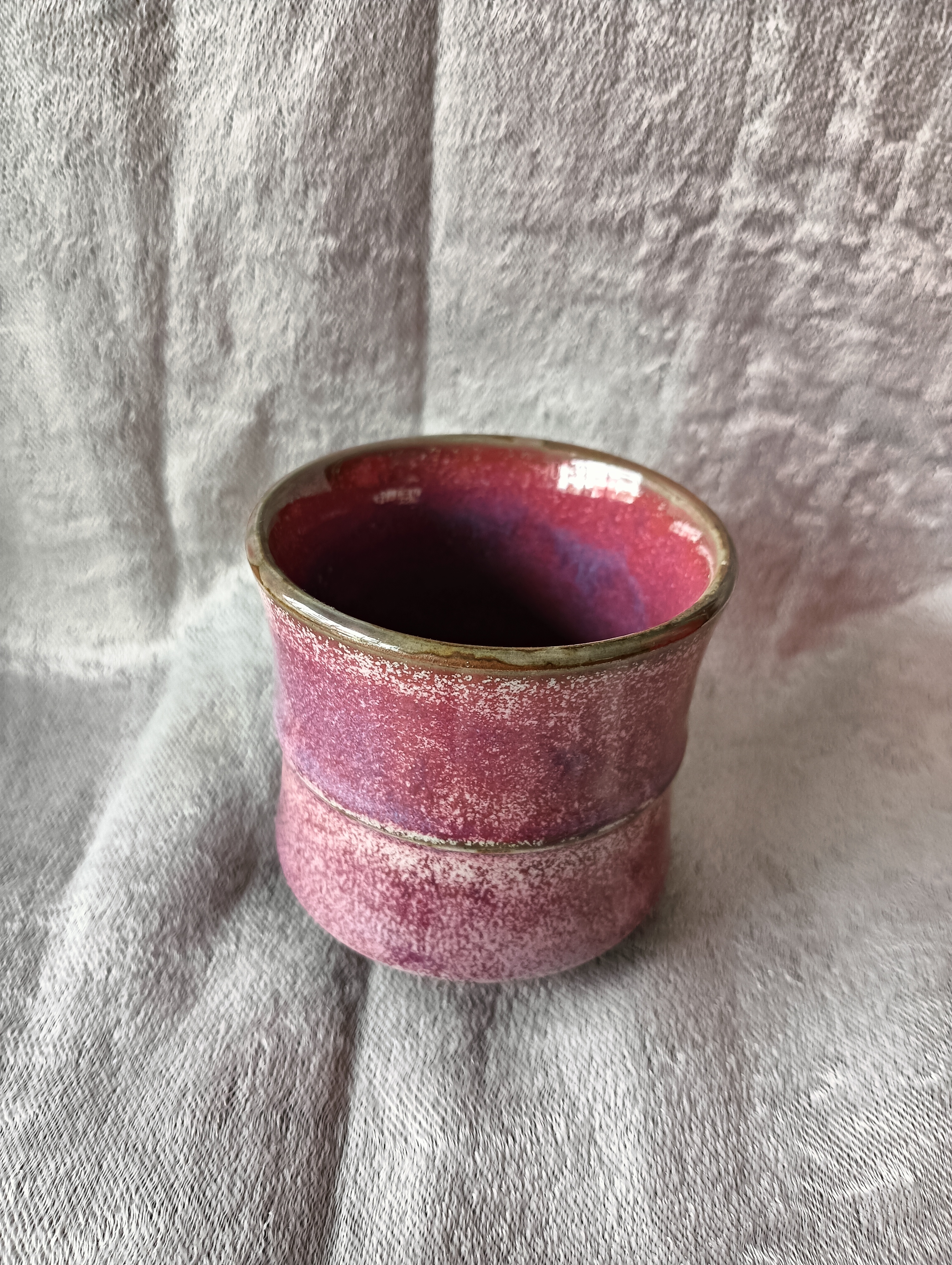 手工制作自然窑变钧瓷主人杯