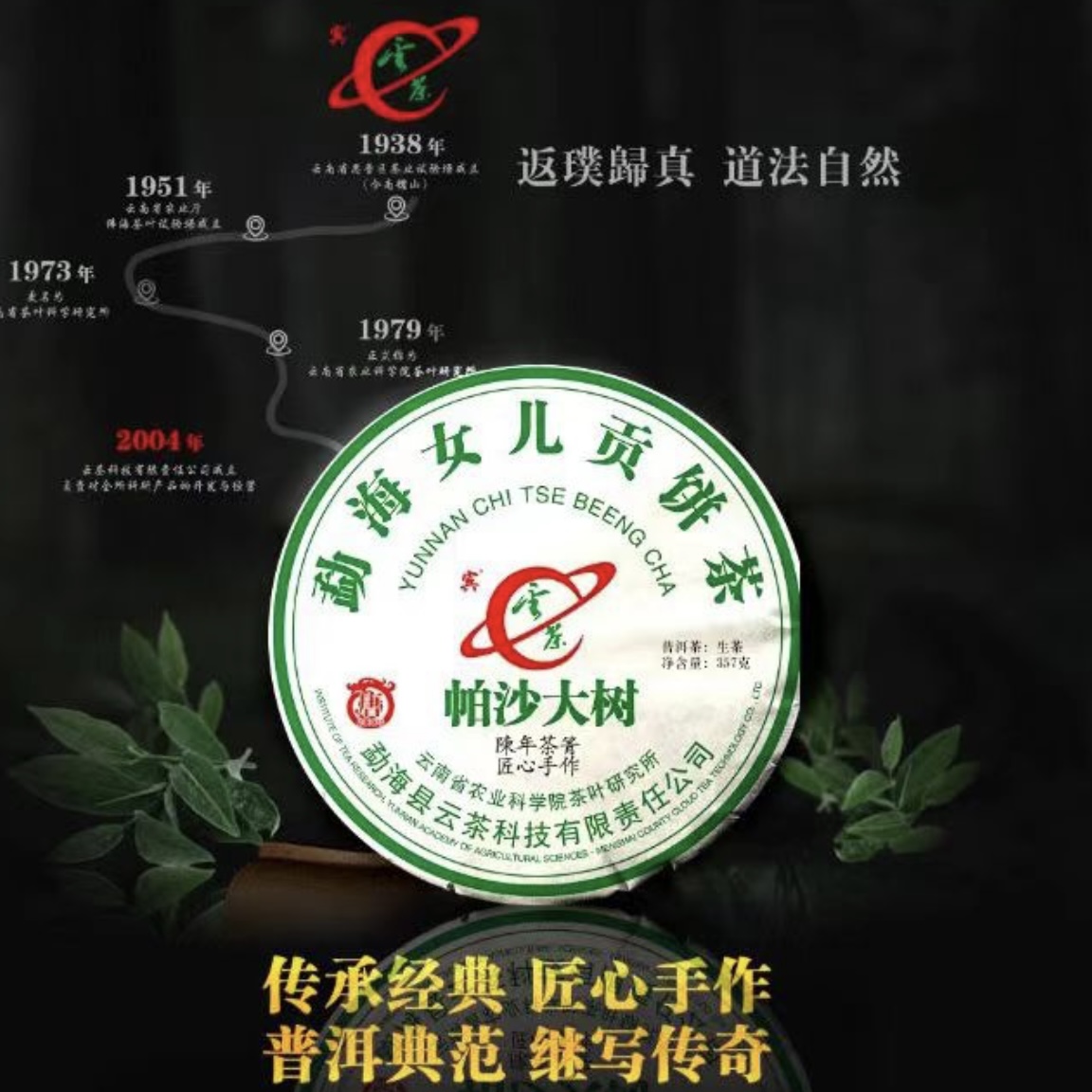 2023年云茶 帕沙大树 普洱生茶357克/饼