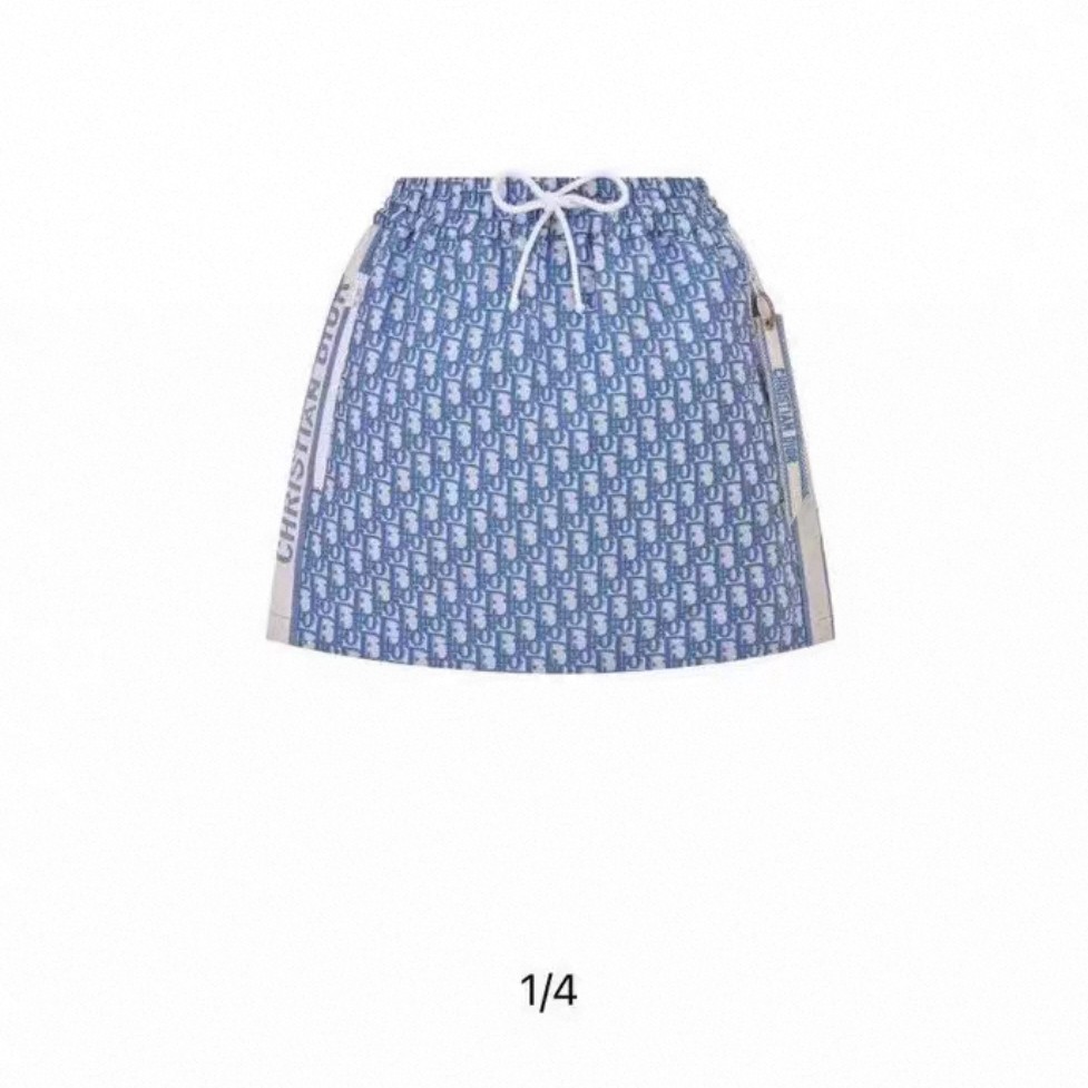未使用 DIOR/迪奥 Dior 满logo半裙 蓝色36