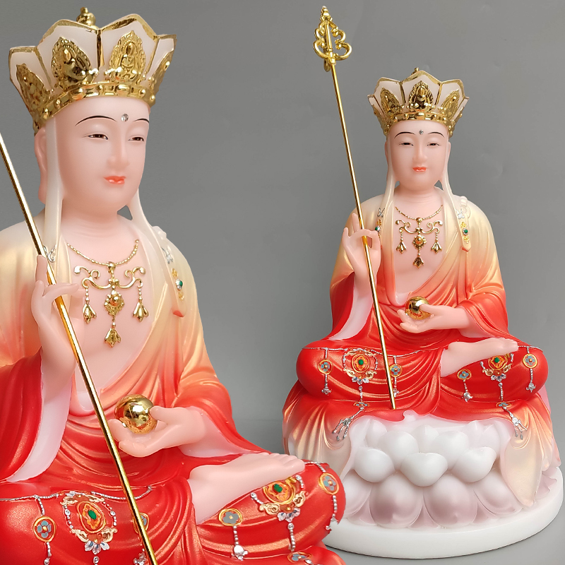 地藏王菩萨神像娑婆三圣像全堂佛祖像观世音菩萨笑佛供奉摆件