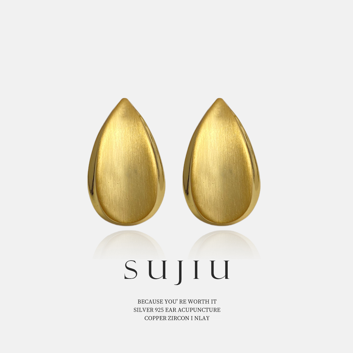 铜合金耳饰 SUJIU 925银针【伊人】气质百搭复古耳钉耳环耳坠7233