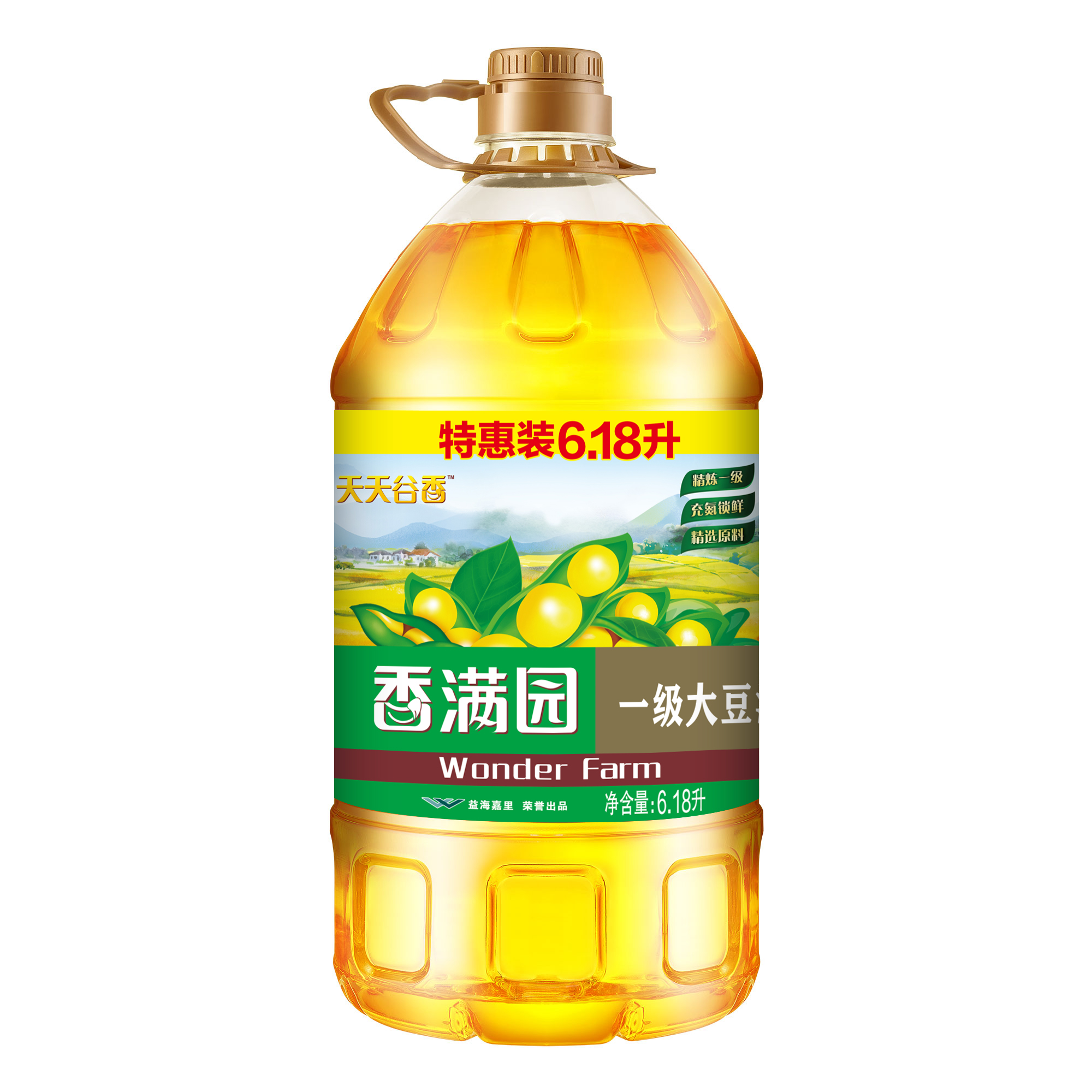 香满园天天谷香一级大豆油商用食用油我要上热们汽车日本6.18L