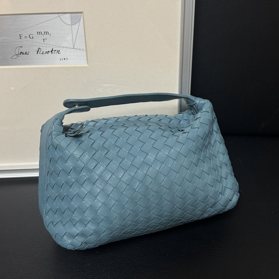 95新 BOTTEGA VENETA/葆蝶家 莫尤塔/天蓝色小号编织饭盒包