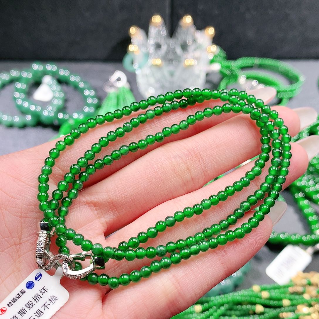 哈***笑翡翠未镶嵌手串项链