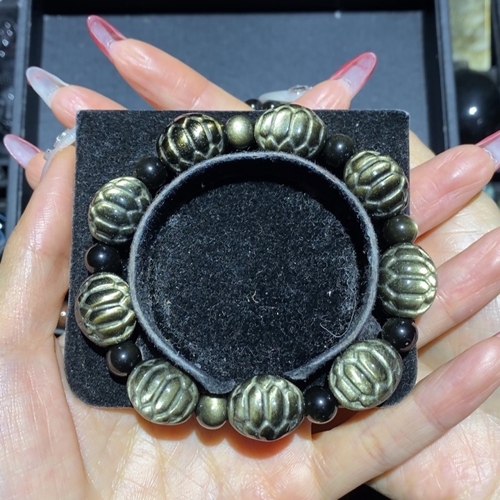 黑曜岩手链未镶嵌橘*袋