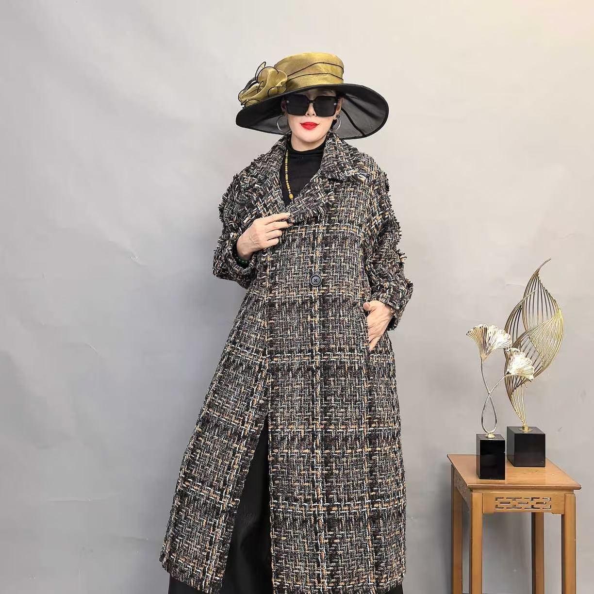 70709时尚复古优雅秋冬季上新洋气名媛气质休闲百搭外套