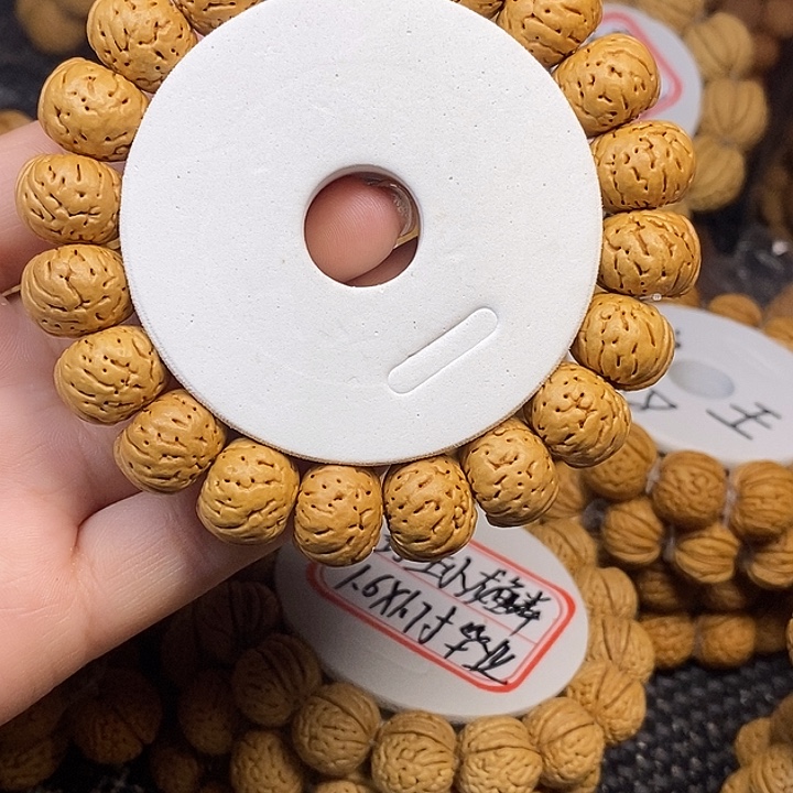 时***上桃核手串老树纽扣1.6