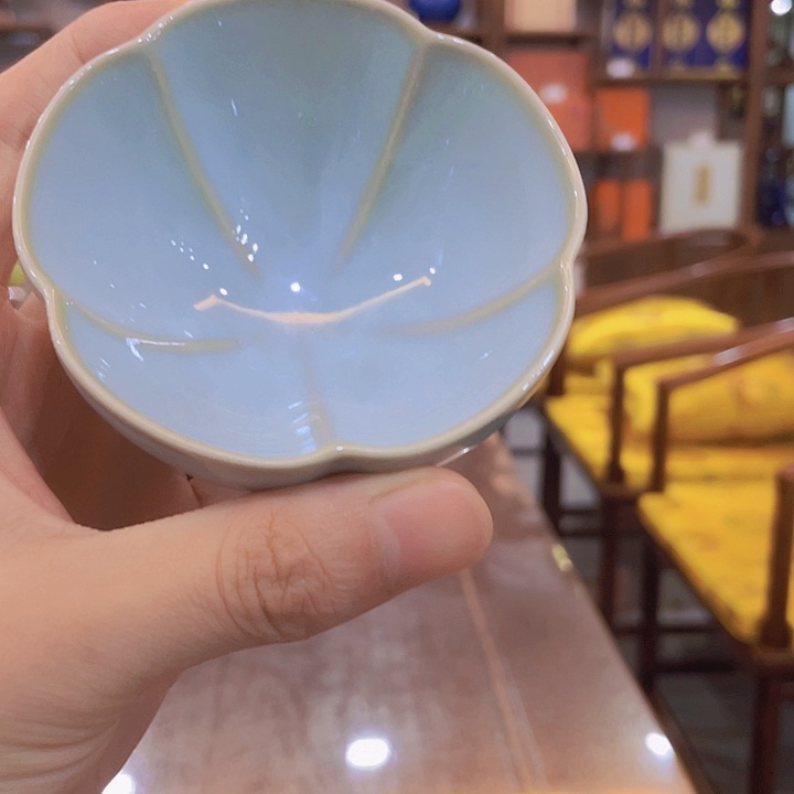 汝瓷主人杯/原矿天蓝釉2