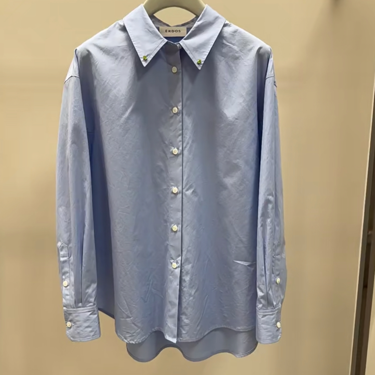 99新 ZEGNA 杰尼亚蓝色长袖衬衫