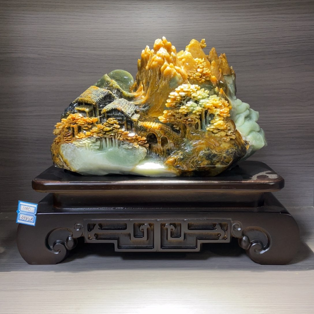 蛇纹石玉（覆膜）珠宝奇石未镶嵌