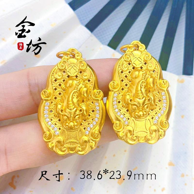 镶钻吞金兽吊坠招财进宝貔貅挂坠diy饰品女配件