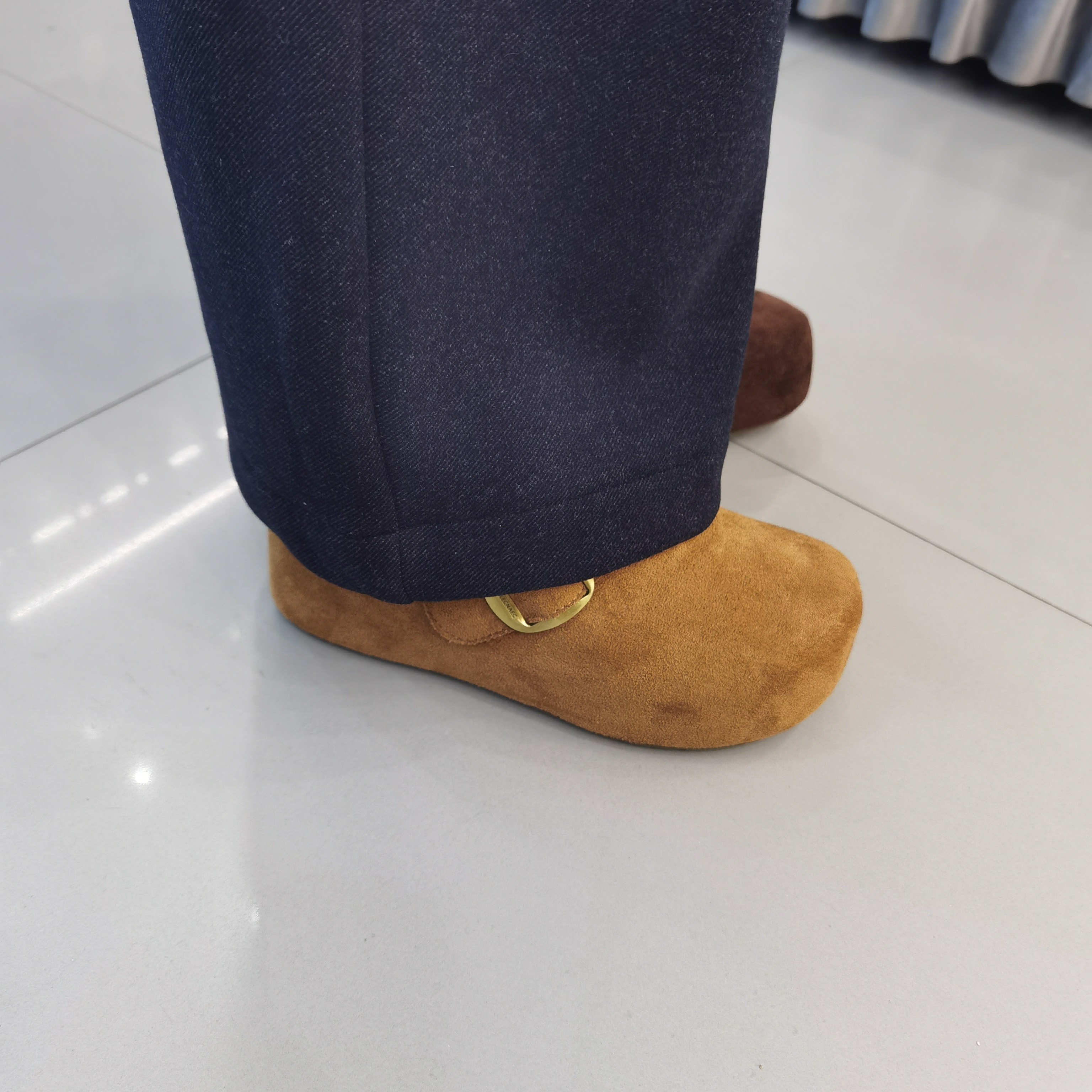 新款勃肯鞋女冬季加绒保暖羊羔绒厚底防滑舒适棉鞋