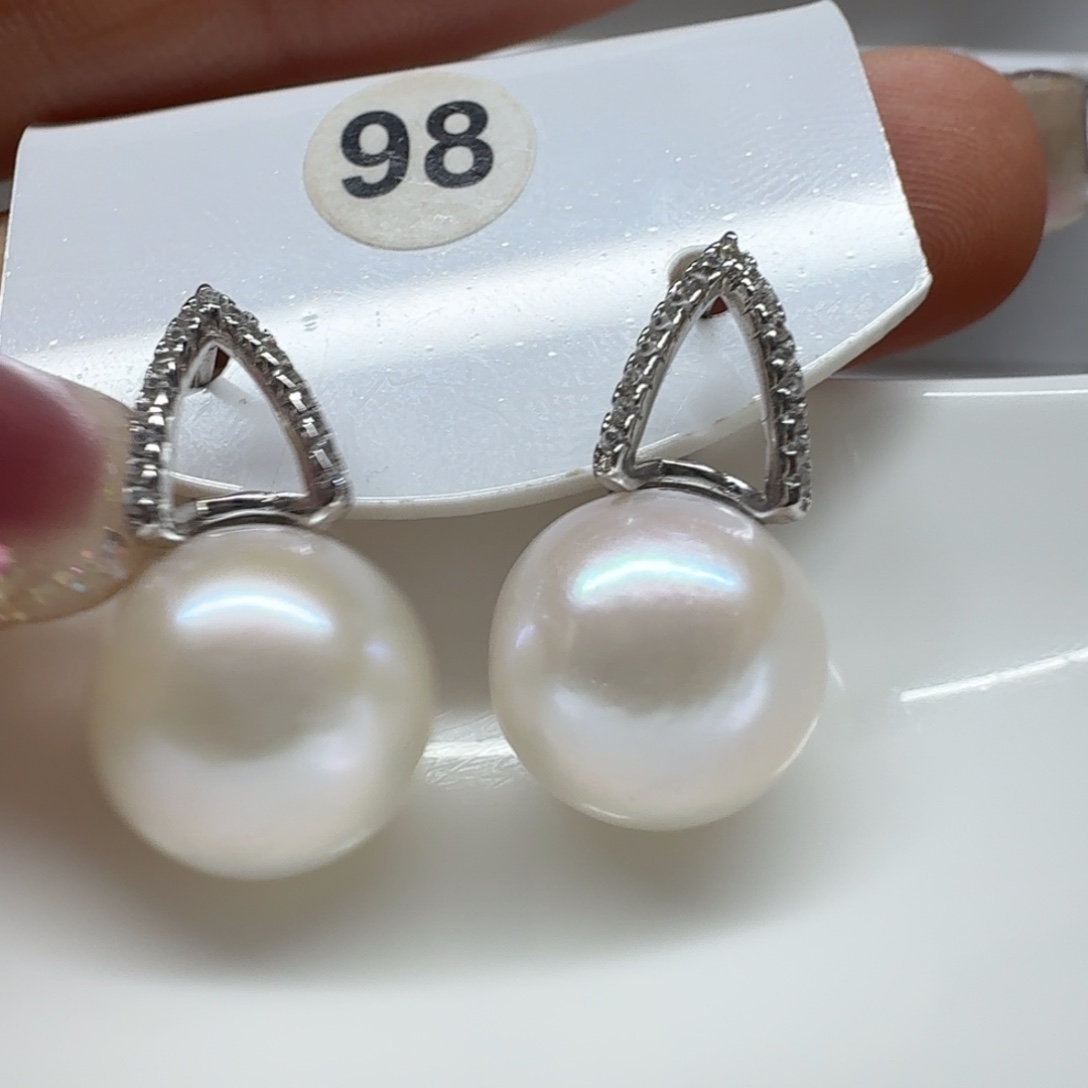 有****耳饰淡水珍珠银S925镶嵌珍珠11.7