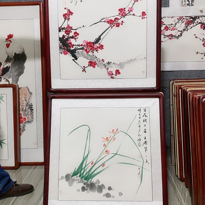 【闪购商品】国画书画作品带框65×65厘米