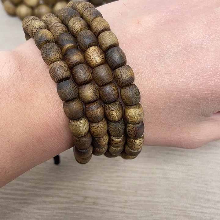 沉香手串九分沉08鼓珠多圈