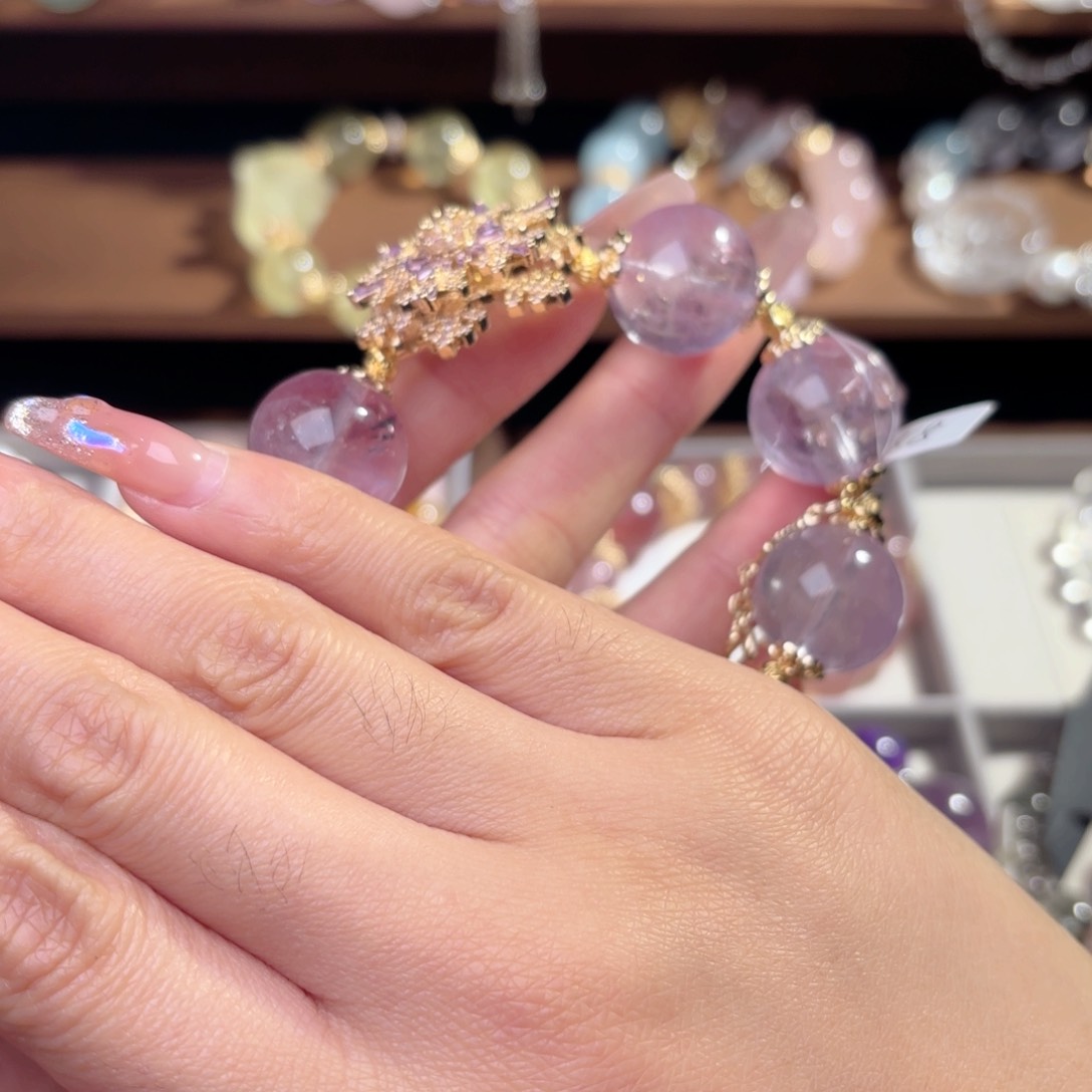 水晶手链合金雪*手串