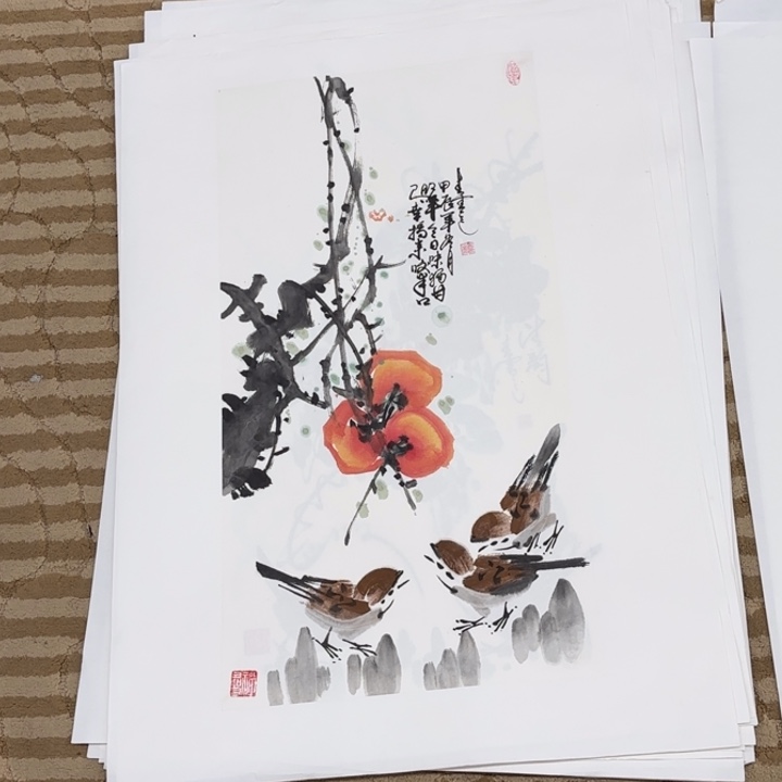 国画花鸟的翅膀和翅膀是