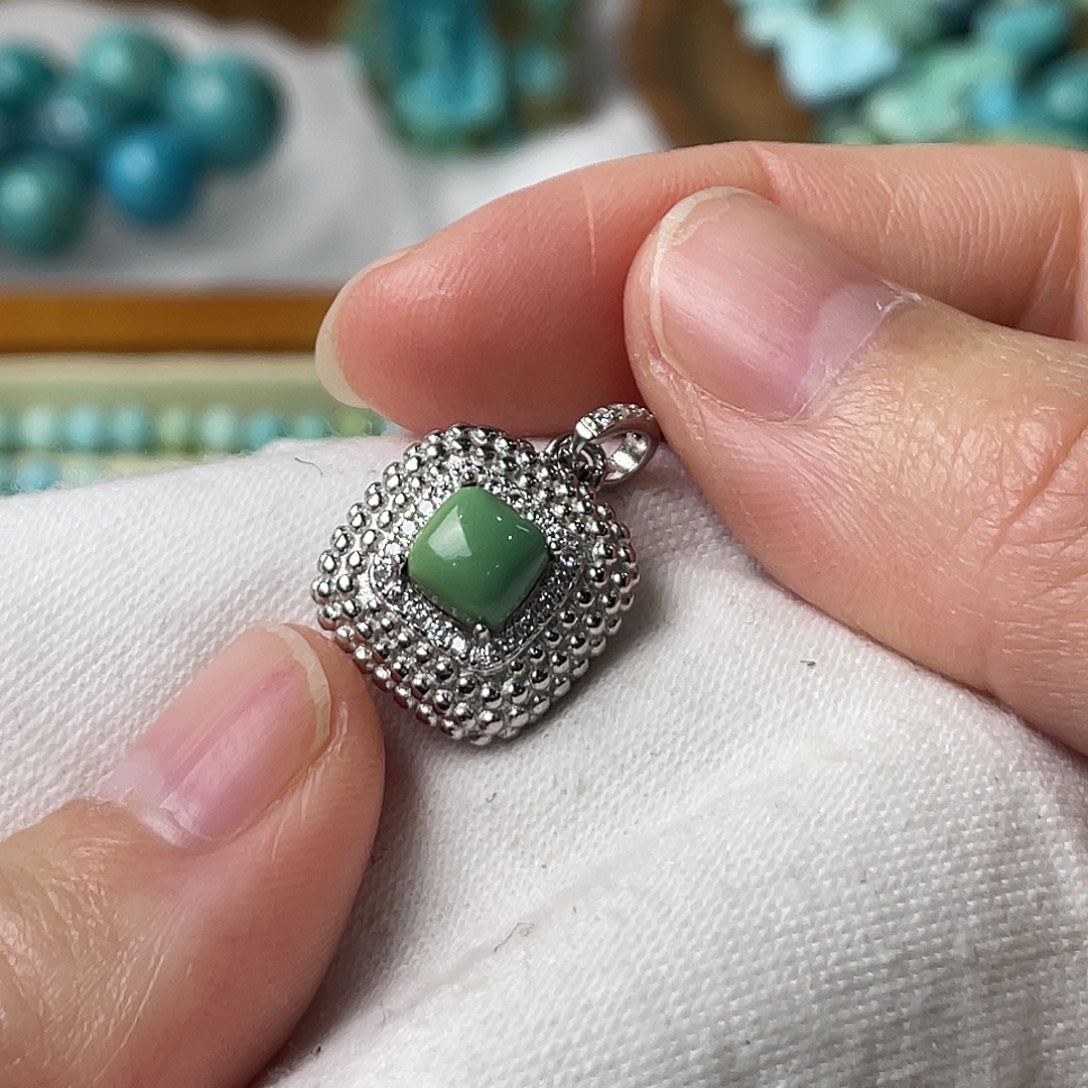 绿松石银S925镶嵌配饰