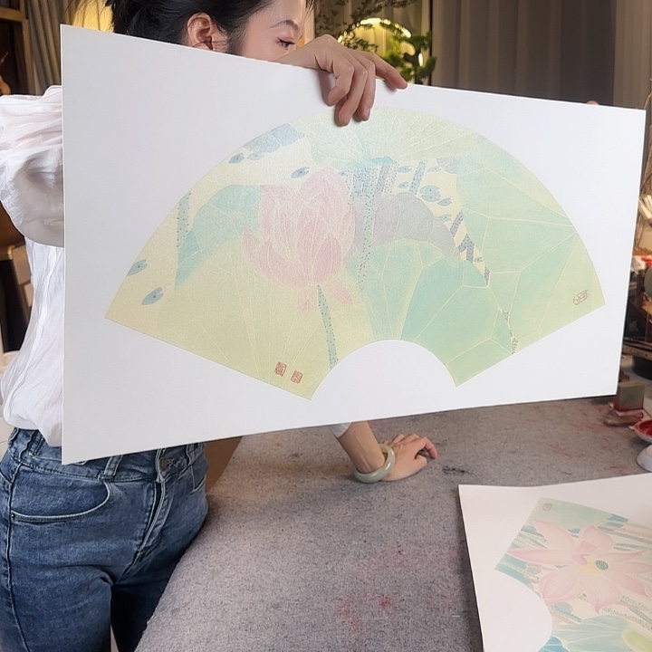 书法邹训精老师扇面国画