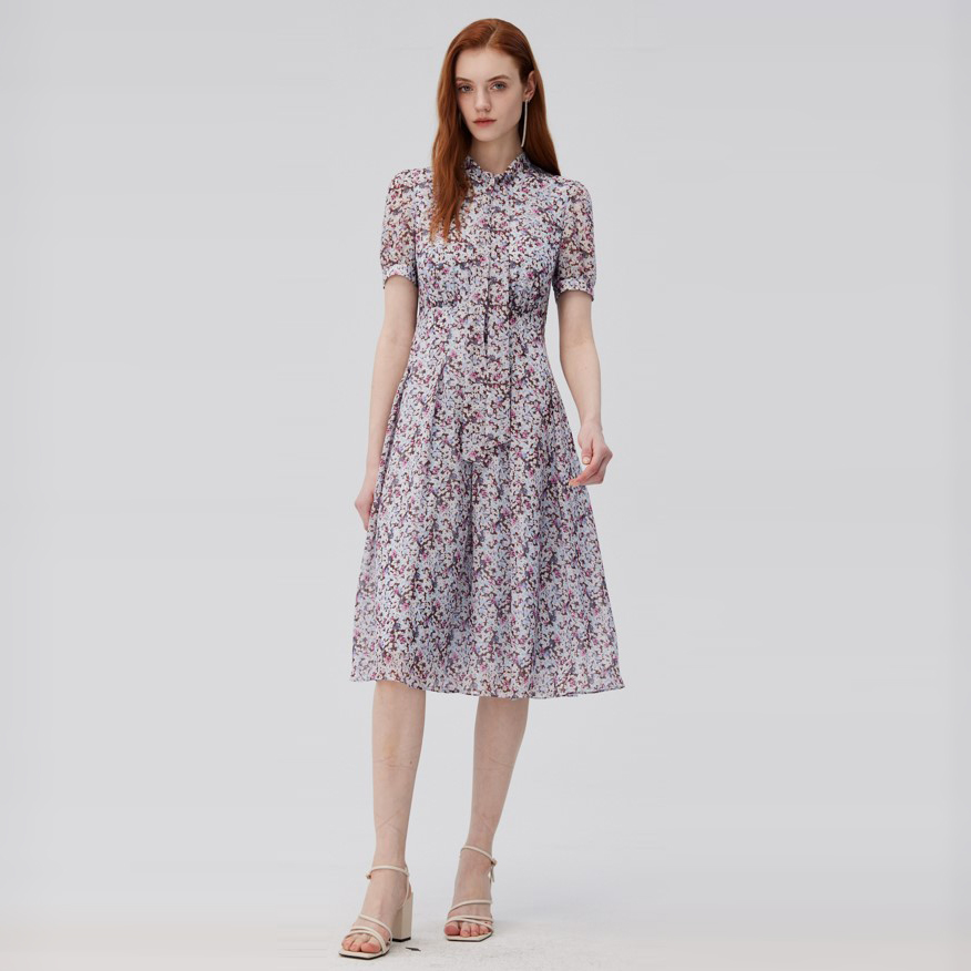 FALEMIG-歌系立领碎花连衣裙EWD343Y03800