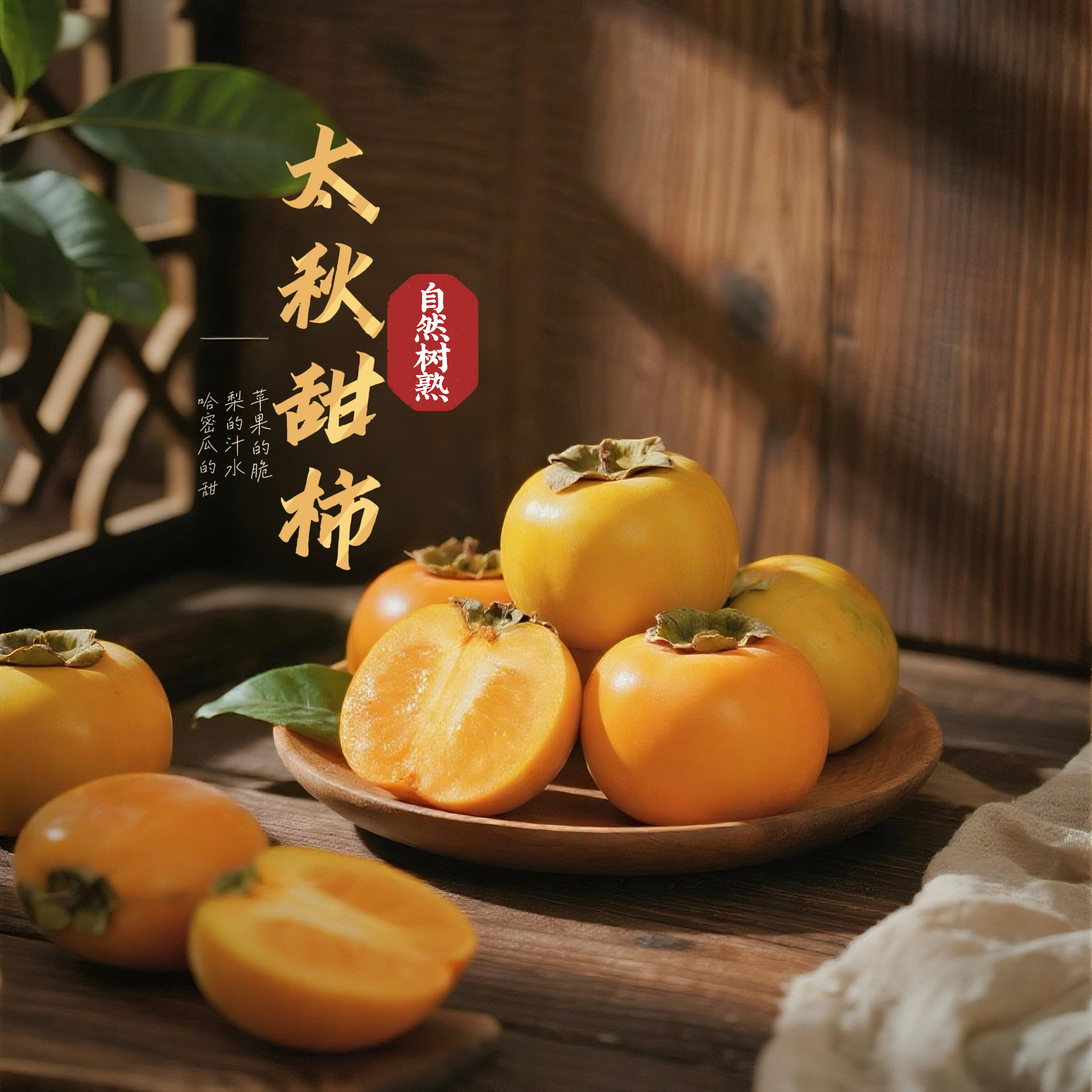 【太秋甜柿】太秋脆柿应季高端水果中秋冰糖心爆脆多汁纯甜现采现摘