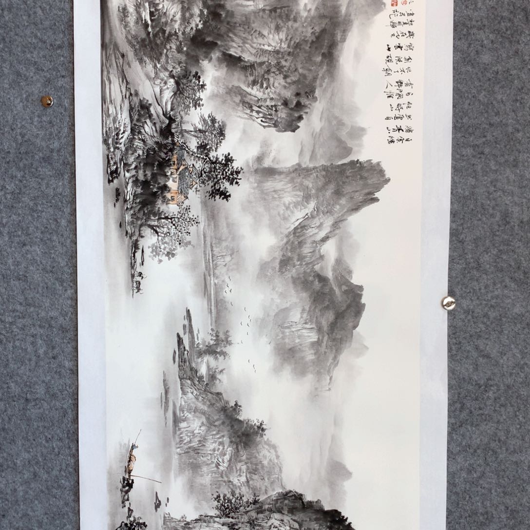 国画少*山水作品写意