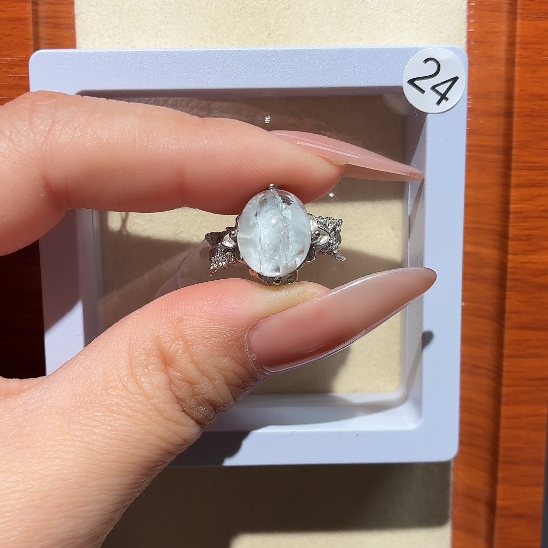 ****子戒指银S925镶嵌水晶