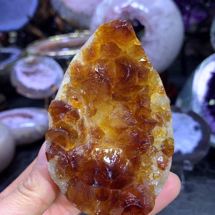 水晶福利全抛黄晶蛋未镶嵌