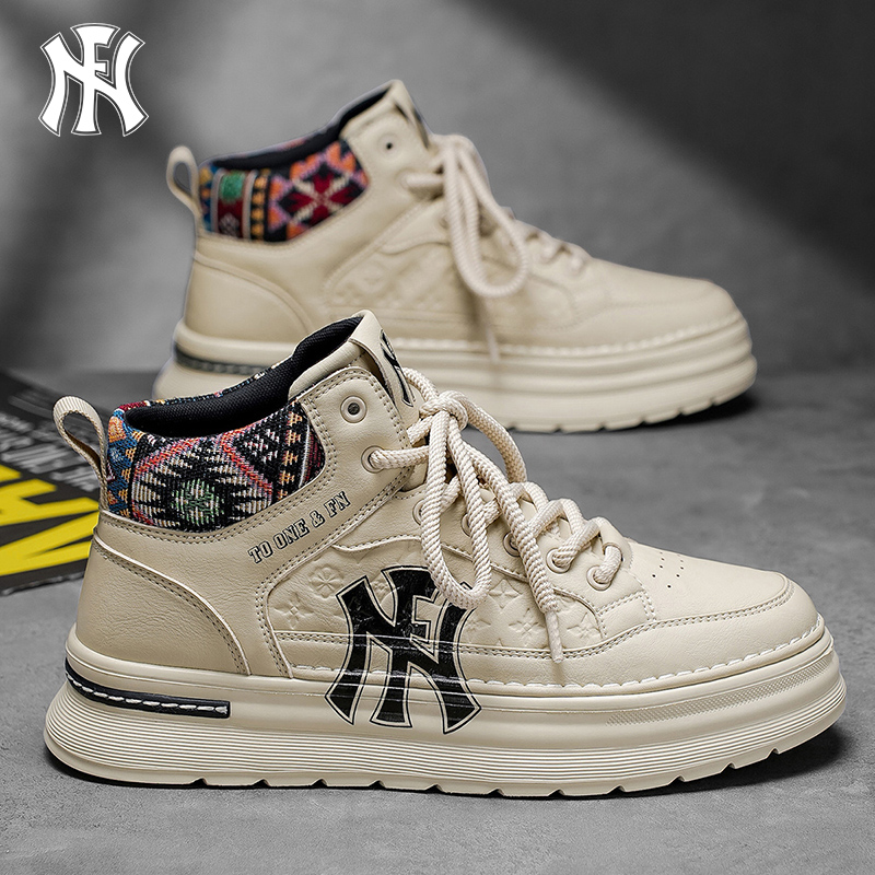 FN男鞋秋冬新款增高运动板鞋男款百搭高帮休闲鞋学生小白鞋男潮鞋