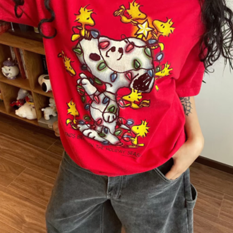 孤品美式扎染短袖领衬衫男女夏季宽松休闲上衣