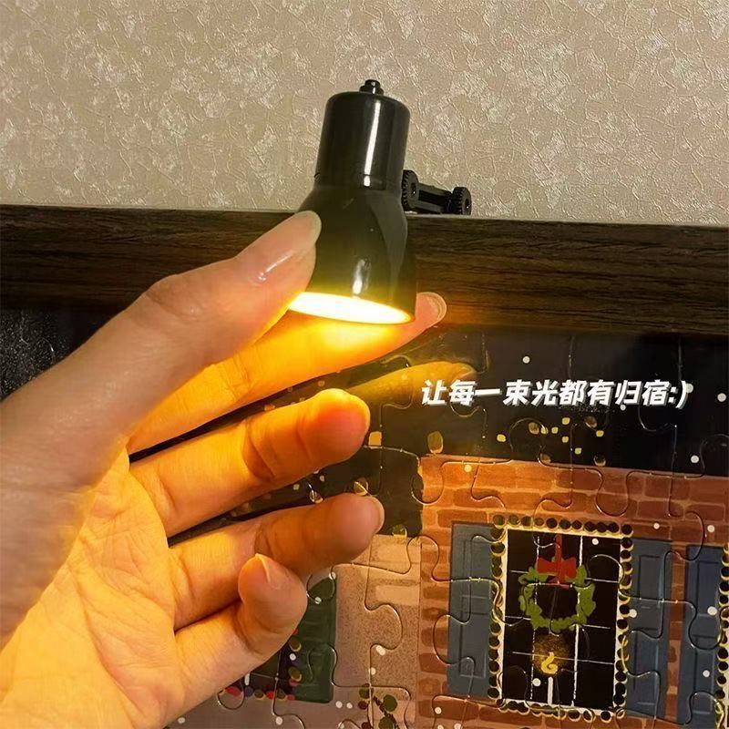 拼图冬灯小夜灯氛围LED夹子创意暖光迷你宿舍摆件护眼学习小台灯
