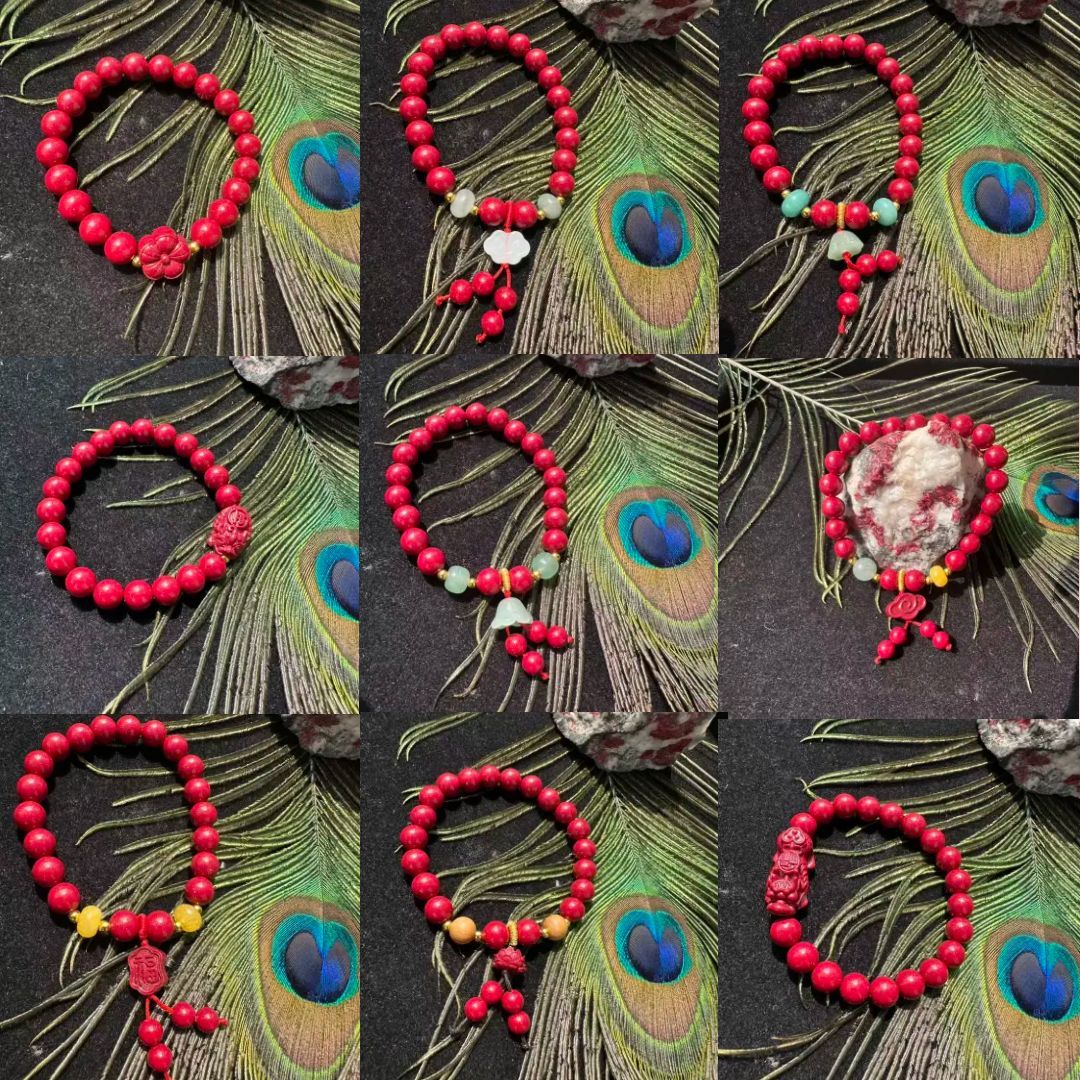 天然辰砂【马仙溪晶粉砂多款式】高含量保真古风时尚女士朱砂手串链