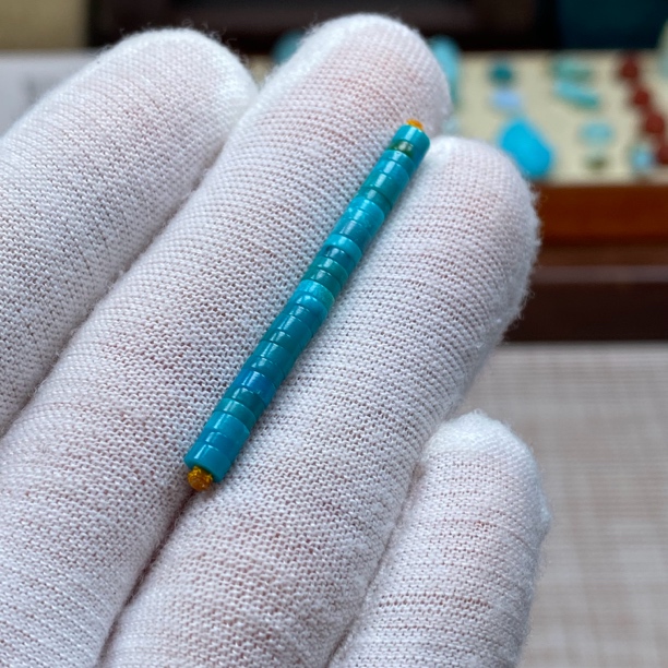 原矿绿松石全玉化4mm小隔片