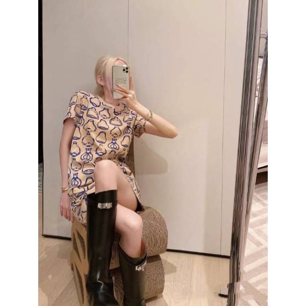 妃鱼/爱马仕/棉/连衣裙/95新/M3/27