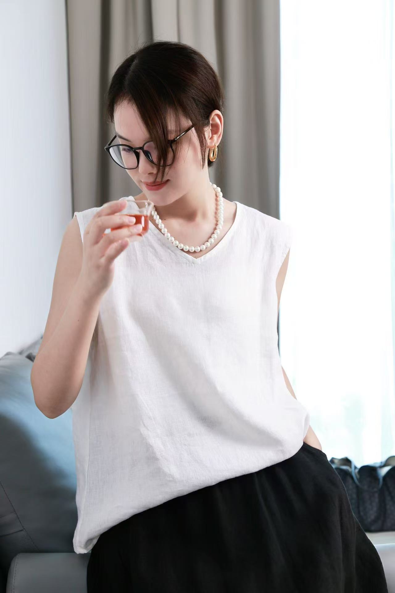 [小财周周]福利款白色上衣ins裤子内搭打底