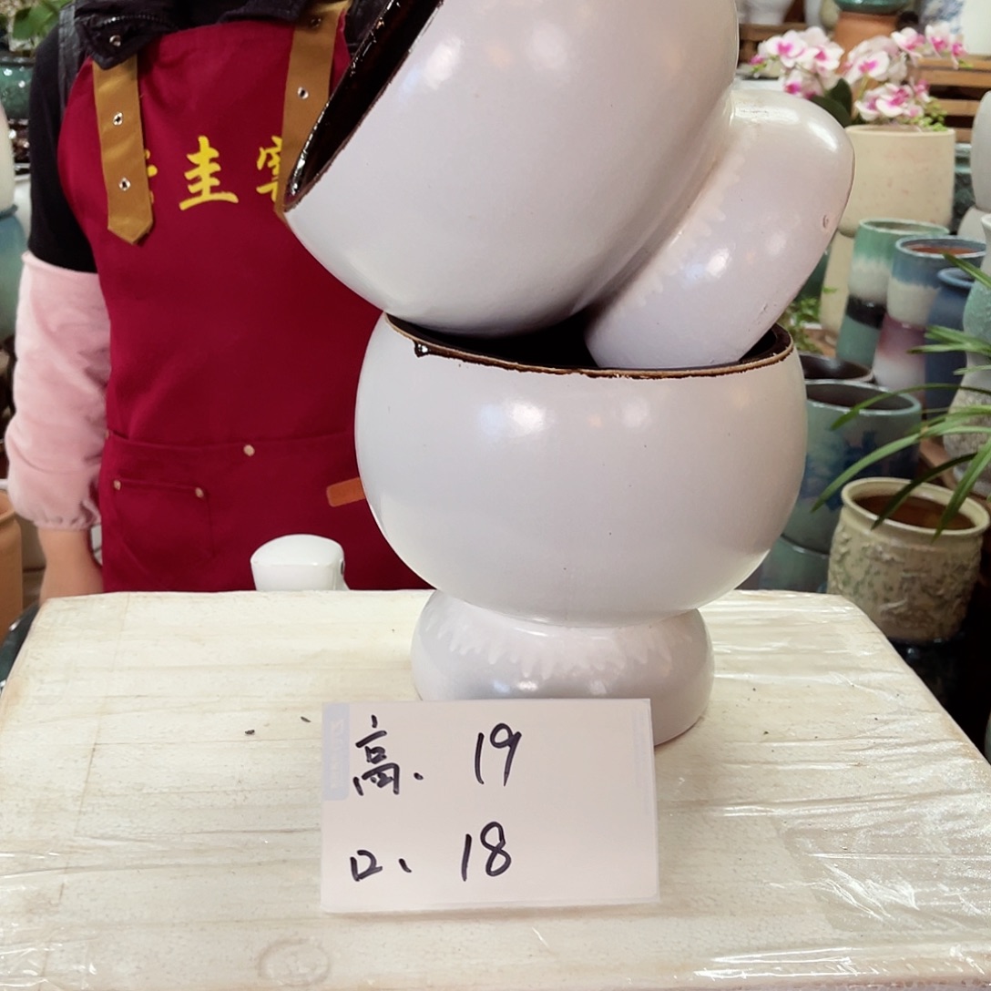 紫砂花盆高度19口径18