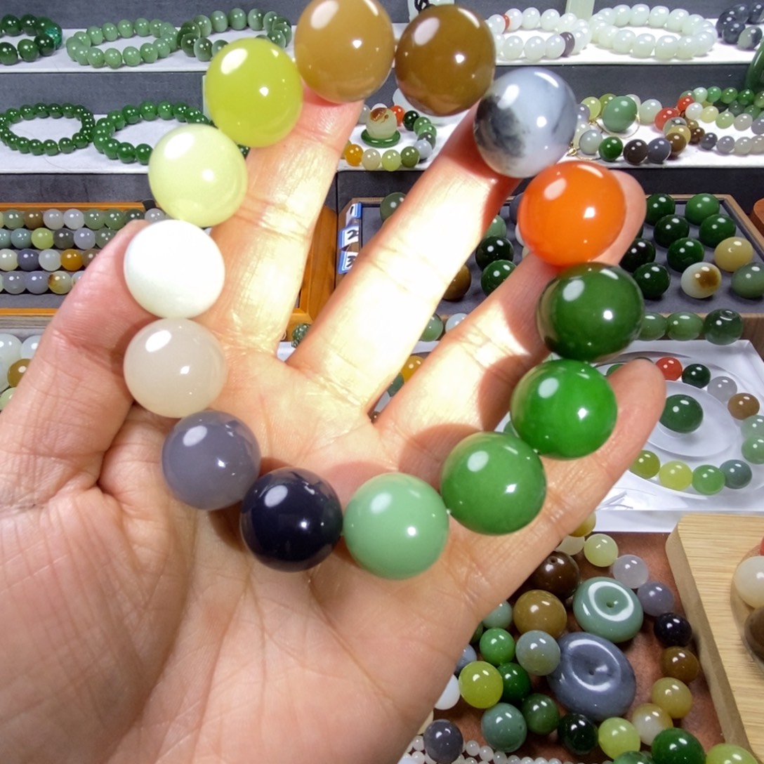 @***士和田玉散珠和田玉16定制多宝14颗