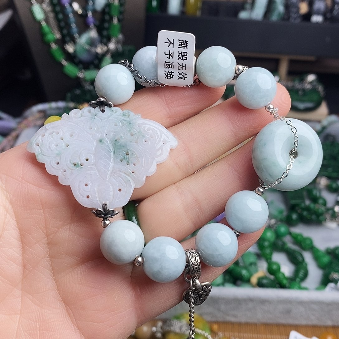 慢***慢翡翠未镶嵌手链150