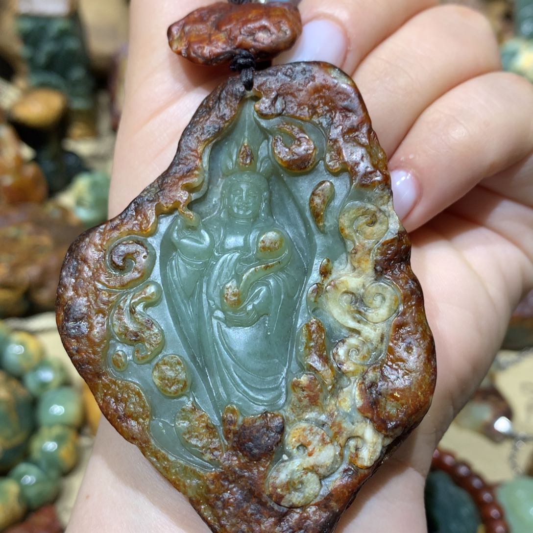 岫岩河磨玉（透闪石质玉）挂件未镶嵌