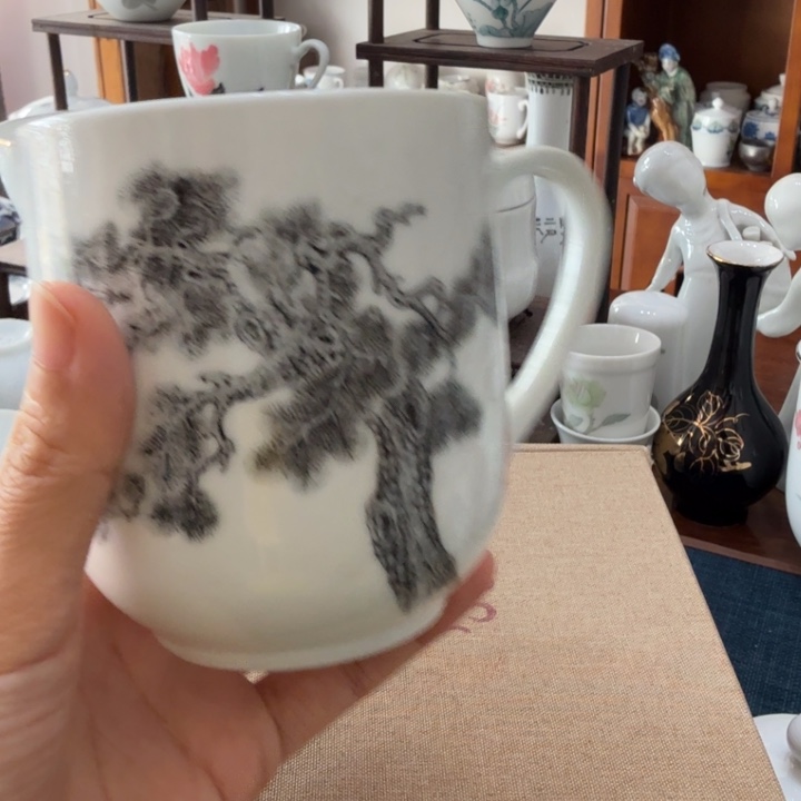 用***6醴陵釉下茶杯盖杯微瑕落渣