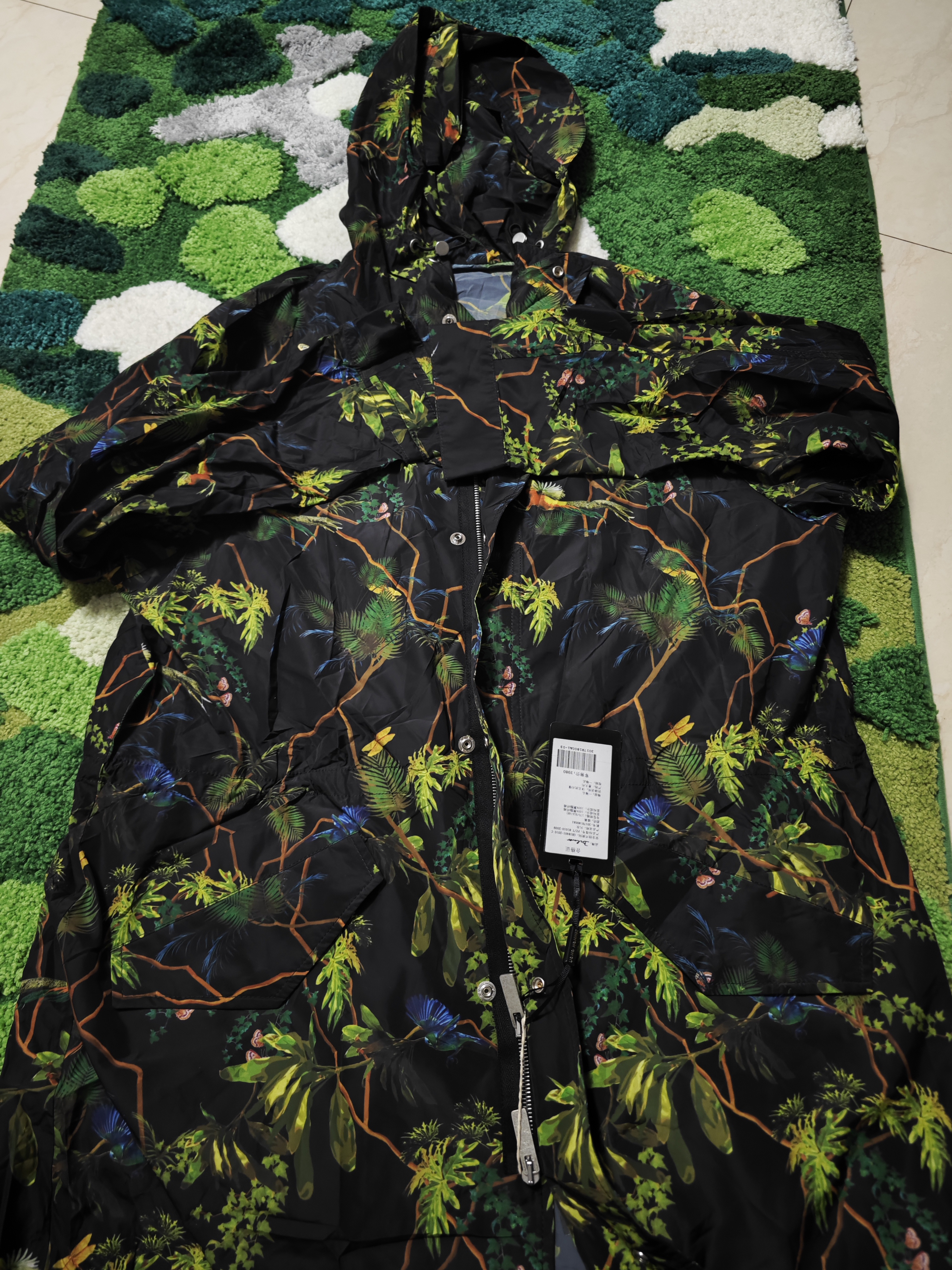 趣味潮流涂鸦原宿风风衣外套时尚春夏宽松百搭上衣男士