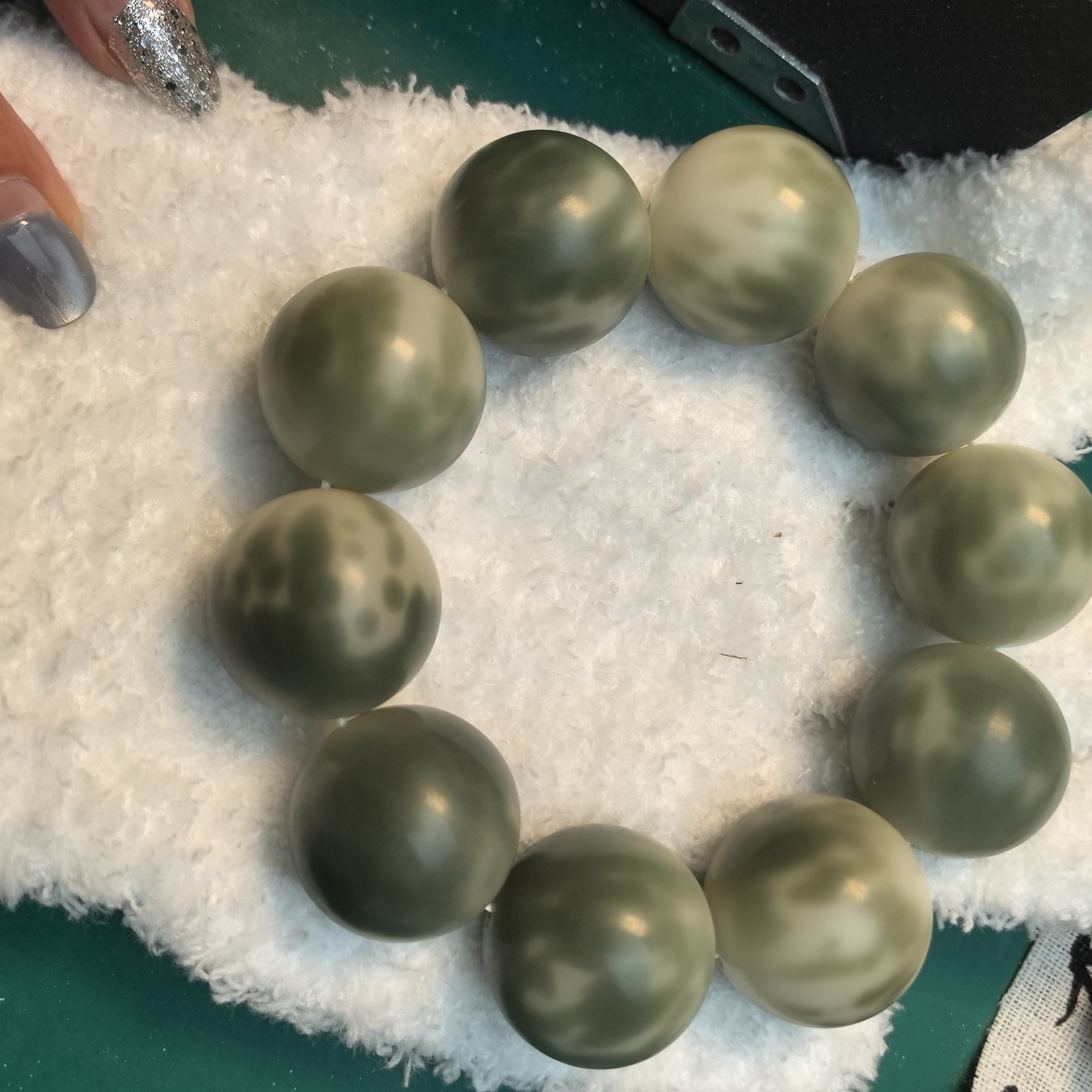 非金属木质手链 手工干磨25mm（十颗）微瑕