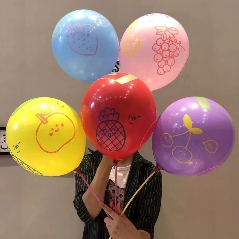 新款马卡龙色缤纷水果气球(一组3卡21个)Z1332