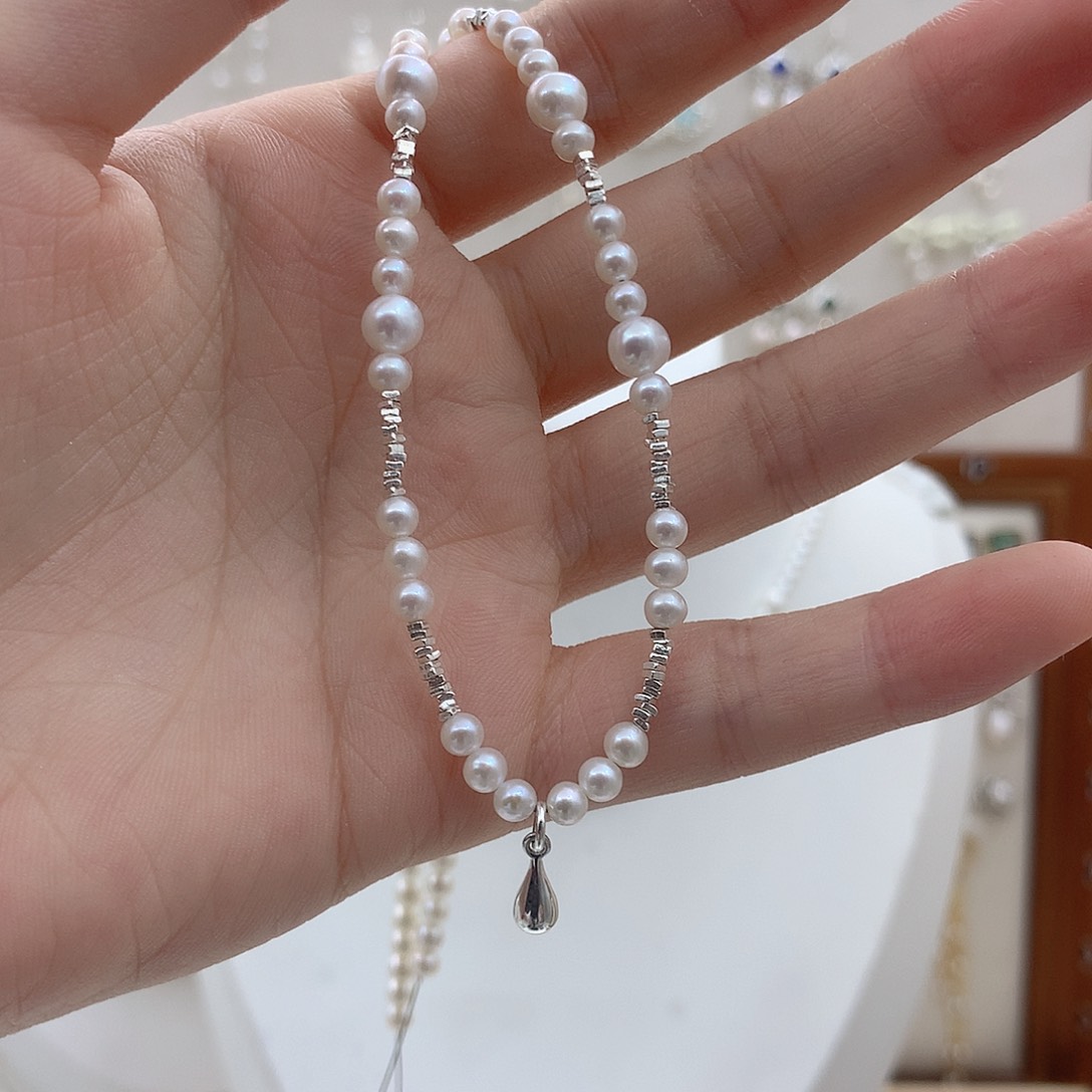 银S925镶嵌淡水珍珠耳饰