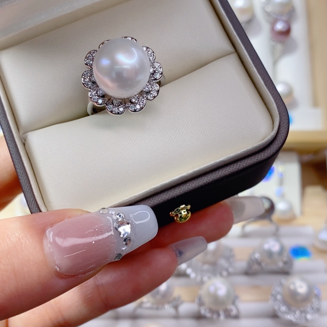 淡水珍珠戒指合金